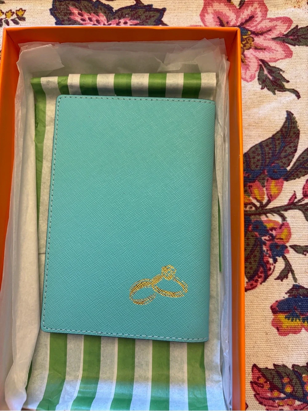 Women's Teal Travel Wallet with Gold Accent